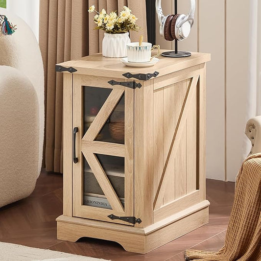 Joaxswe Narrow Night Stand for Small Spaces, Farmhouse Side End Table by Joaxswe