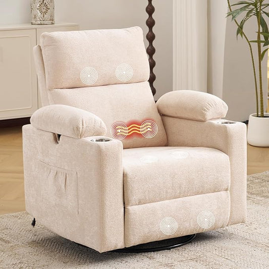 Rocking Chair Nursery with Adjustable Armrests, Electric Glider Recliner by Rhevoy