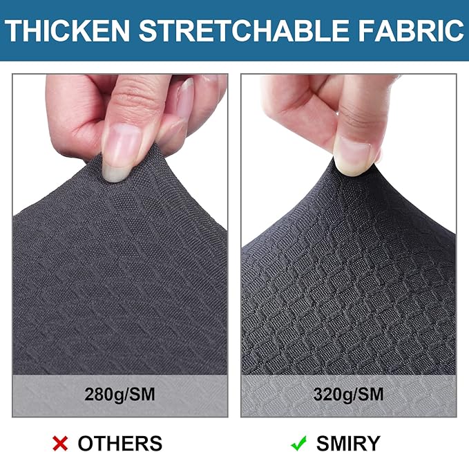 Smiry Waterproof Seat Covers for Dining Room Chairs Set of 8, Stretch Jacquard - Image 4
