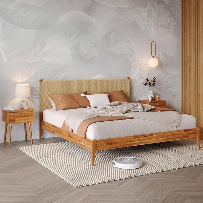 Bme Selina King Size Bed Frame, Handwoven Paper Cord Headboard, US Patent - Image 10
