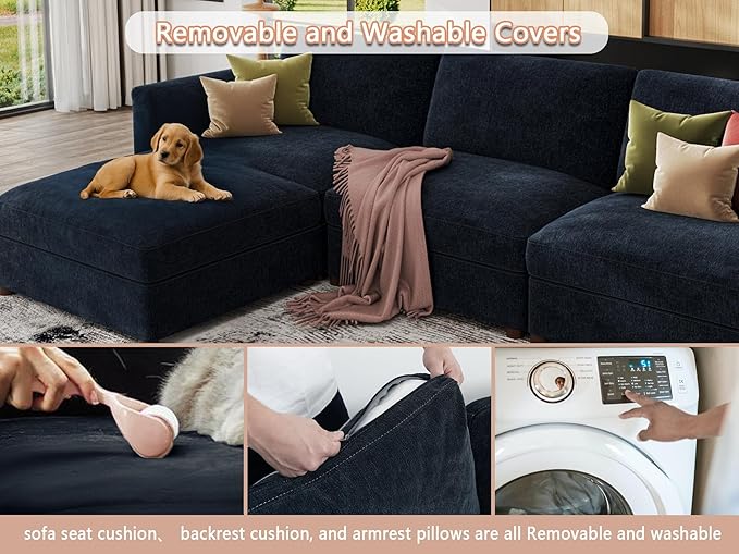 EASE MOOSE Modular Sofa, Oversized U Shape Sectional Modular Sofa, Wide Deep - Image 5