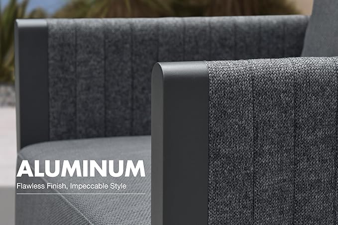 PURPLE LEAF Patio Furniture Set 8 Pieces Patio Seating Sofas Aluminum Furniture - Image 6
