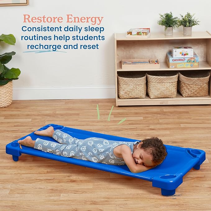 ECR4Kids Stackable Kiddie Cot, Ready-to-Assemble, Standard Size, Classroom - Image 3