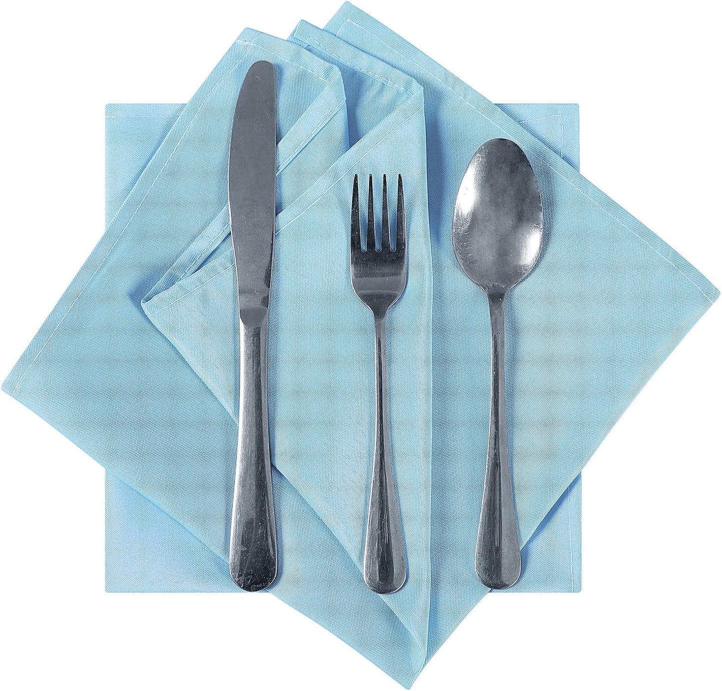 Cloth Napkins 17x17 inch Washable Polyester Dinner Napkins Soft Table Napkins for Wedding Party Dining Banquet(Blue Mist,50PCS)