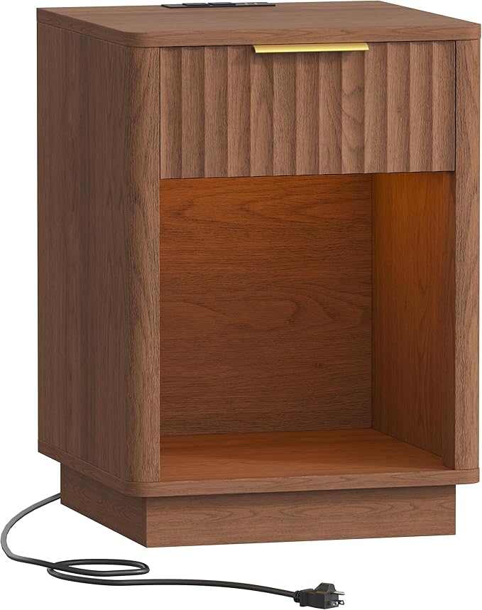 Akxomel Fluted Nightstand, Wooden Night Stand - Image 9