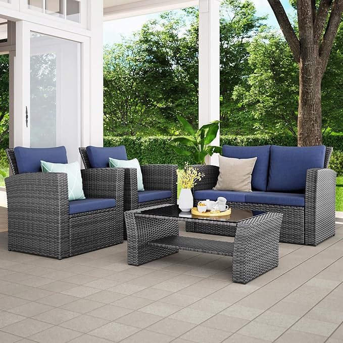 Wisteria Lane Patio Furniture Set, Wicker Outside Outdoor Furniture - Image 2