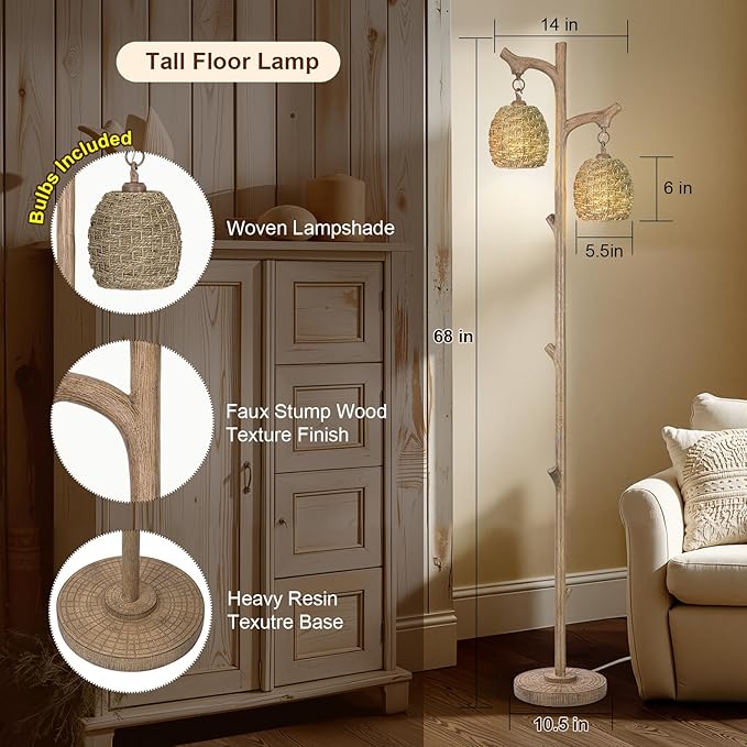 Scenekoy Vintage 68” Tall Floor Lamp - Image 4