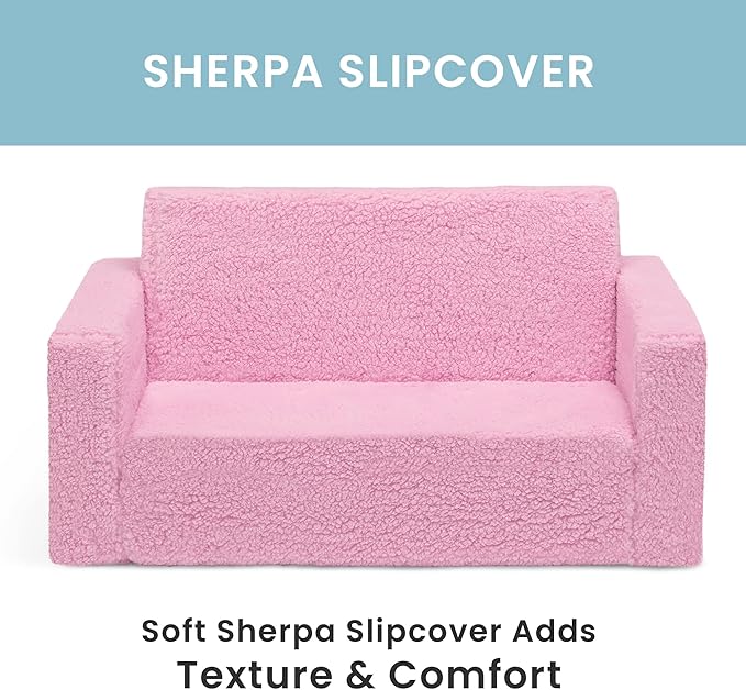 Delta Children Cozee Flip-Out Sherpa 2-in-1 Convertible Sofa to Lounger - Image 6