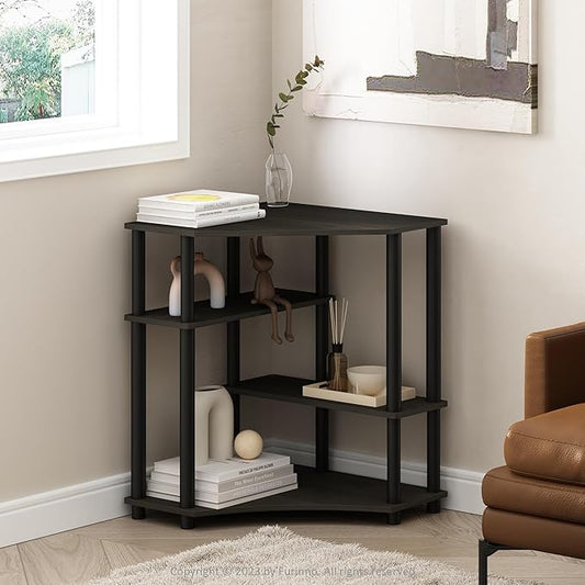 Furinno Turn-N-Tube Storage Shelves, 4-Tier Corner Shelf, Toolless Assembly by Furinno-FitsYourSpaceFitsYourBudget