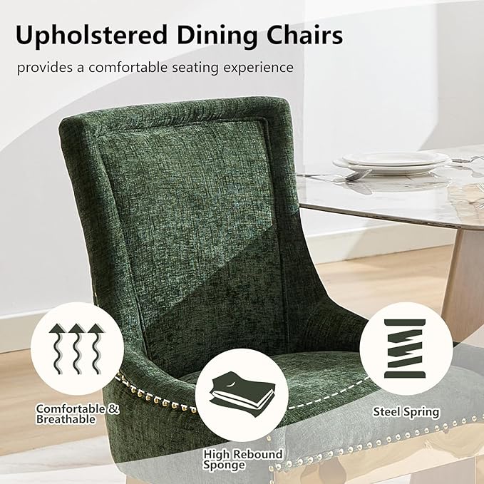 Upholstered Dining Chairs Set of 4, Modern Fabric Side Chairs - Image 4