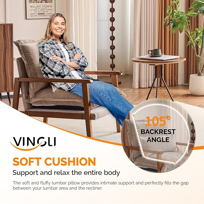VINGLI Mid-Century Modern Cloud Accent Armchair - Image 6