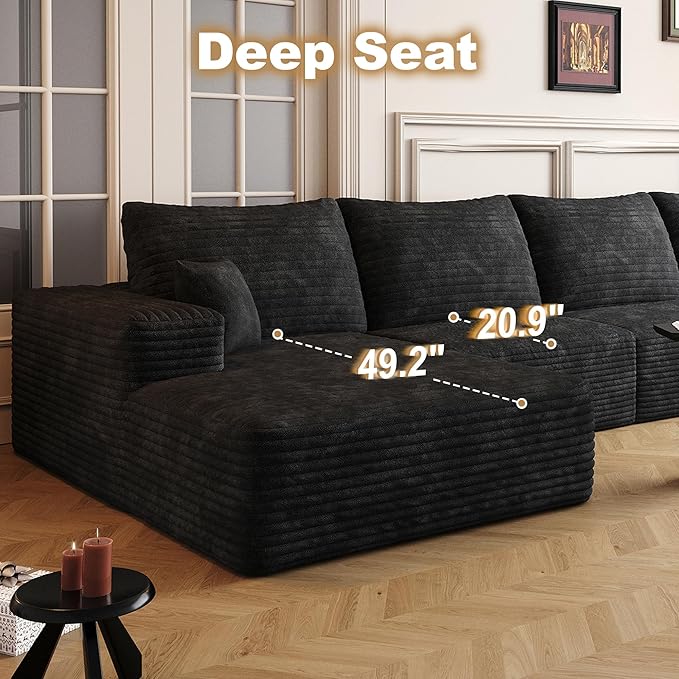 136" Sectional Couches for Living Room Cloud Couch Sofa - Image 4