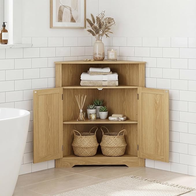 Smuxee Bathroom Corner Cabinet, Floor Corner Storage Cabinet - Image 8