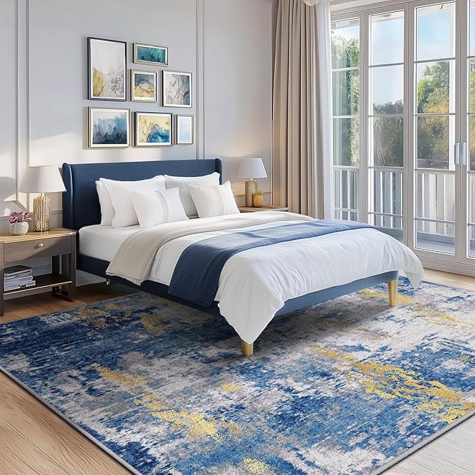 RELEANY Washable Area Rugs 5'x8' Non-Slip Modern Abstract Soft - Image 3
