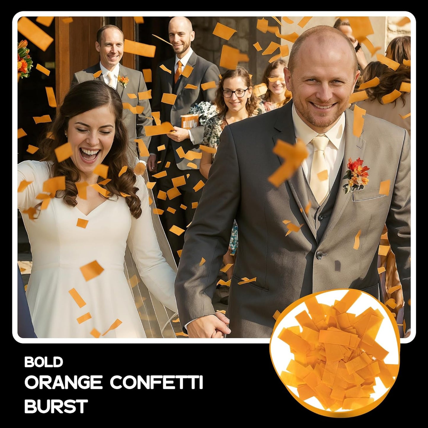 Ultimate Confetti, Orange Tissue Paper Confetti - Rectangular Fluttering Biodegradable Confetti for Cannon and Launcher use – Best for Wedding, Parties, Concerts and Live Events - 1 lb, 16 oz