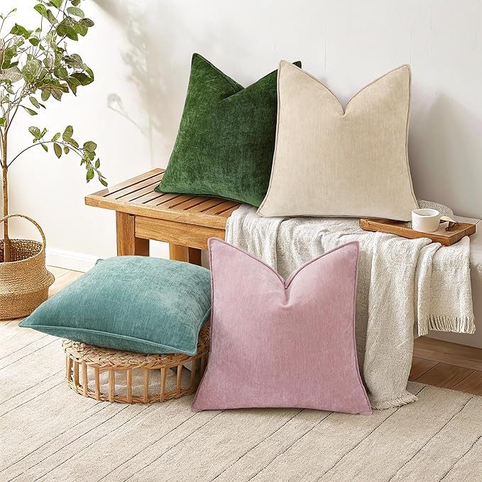 decorUhome Summer Couch Euro Sham Throw Pillow Covers 26x26 Set of 2, - Image 7