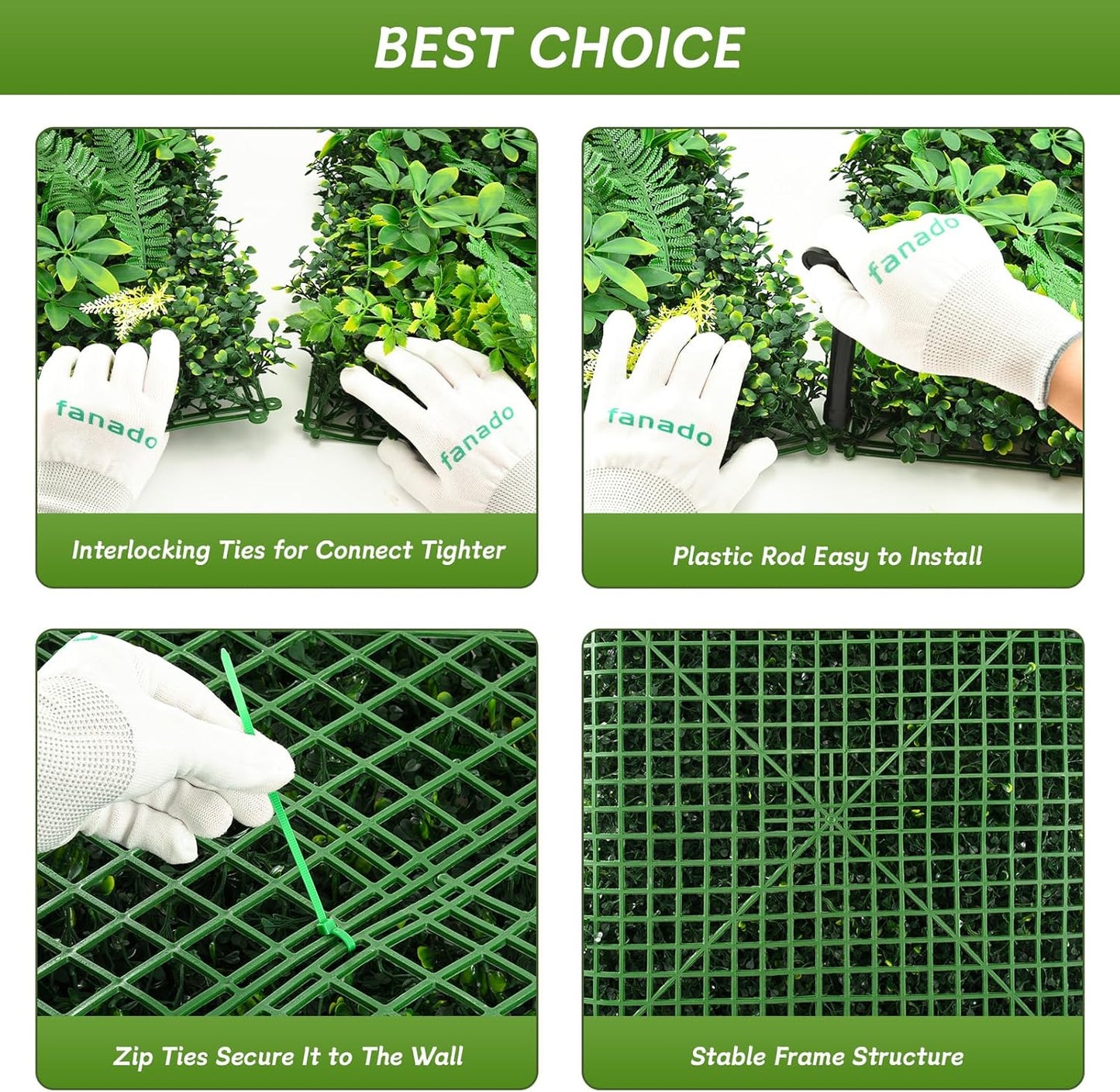 Artificial Grass Wall Panels 20"x20"(6pcs), Hedge Green Wall Decor Backdrop, UV-Anti Fake Greenery Plant Wall Boxwood Panels for Privacy Fence Screen Outdoor Indoor Wedding Garden Backyard