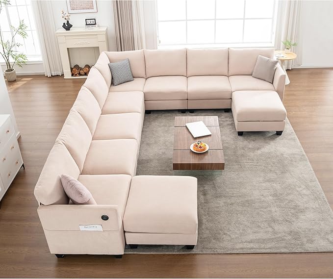 150.4" Large Sectional Couches for Living Room, 8 Seater L Shaped Modular - Image 9