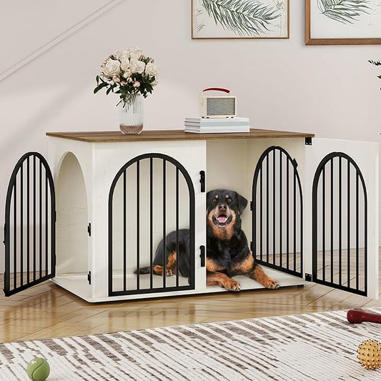 39.4" Wooden Dog Crate Furniture, Indoor Dog Kennel Dogs Cage by Hzuaneri