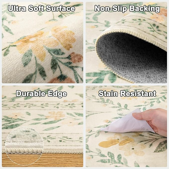 Runner Rug for Entryway: 2.6x8 Kitchen Rugs Non Slip Washable Ultra-Thin Soft - Image 8