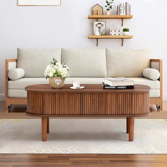 Fully Assembled Fluted Lift Top Coffee Table - Image 6