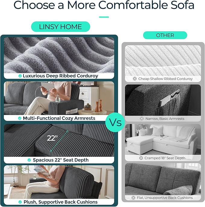 LINSY HOME Sectional Sleeper Sofa - Image 6