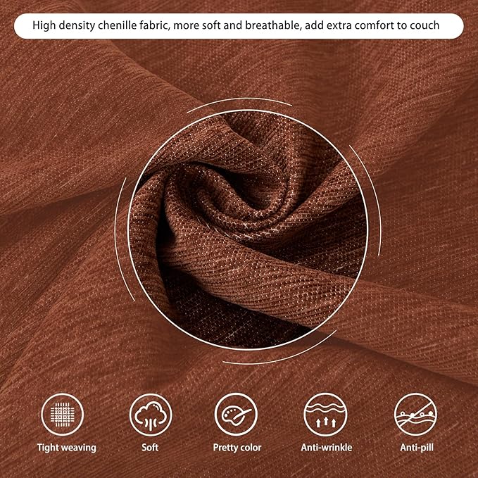 DREAMINGO Sofa Covers Washable Thick Chenille Couch Cover - Image 4