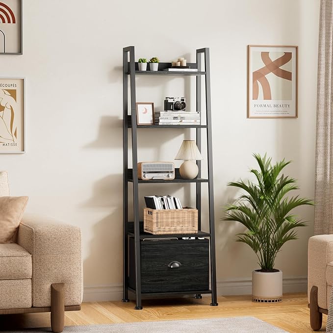 Furologee Ladder Shelf, Ladder Bookshelf - Image 2