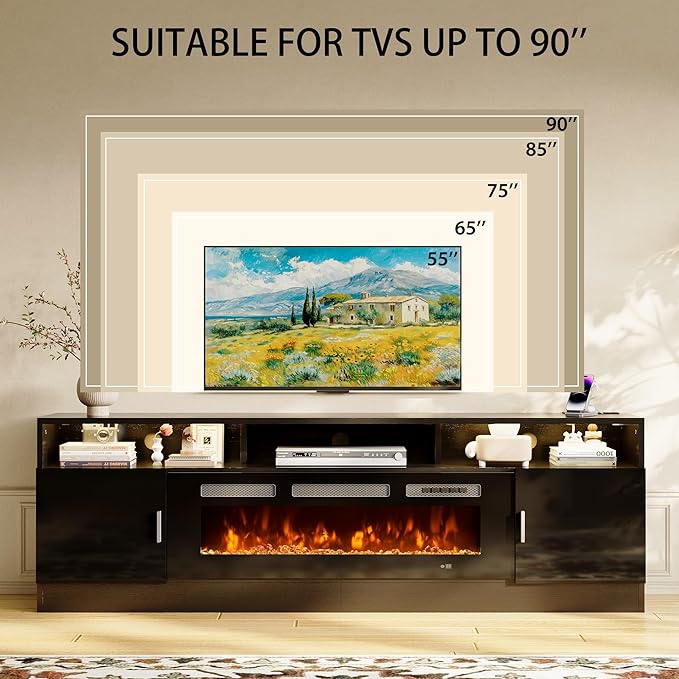oneinmil 78" Fireplace TV Stand - Image 7
