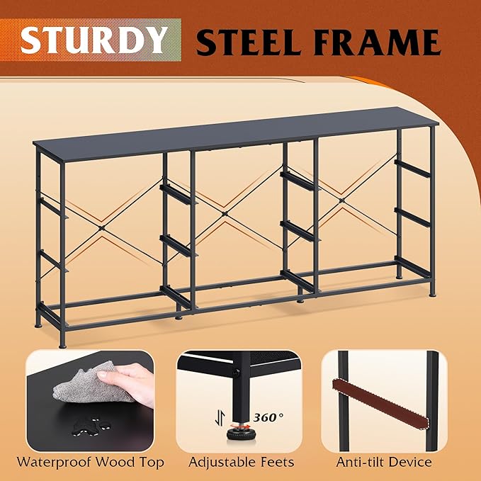 WLIVE 63''W Dresser for Bedroom, 75 inch TV, Wide Chest of Drawers - Image 7