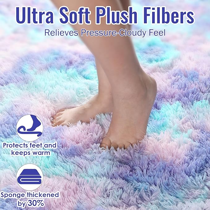 PAGISOFE Plush Rainbow Mermaid Rugs - Image 2