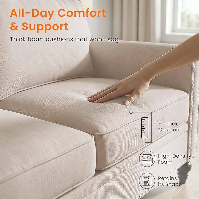 Living Room Sofa Sets 2 Piece, Modern 3 Seater Sofa and Loveseat Couch Sets - Image 5