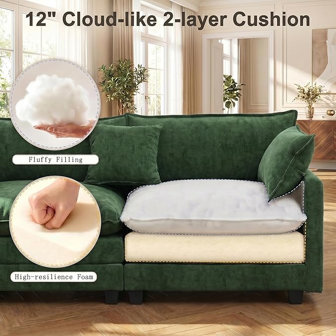111.4" V-Shaped Corner Couch Sectional - Image 4