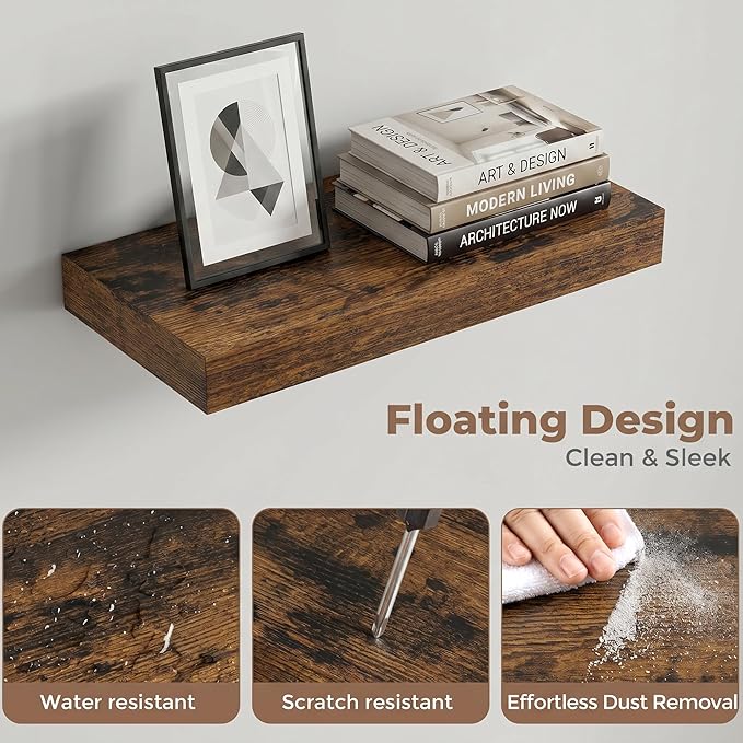 FLYJOE Floating Shelves for Wall, 16 Inch Floating Shelves Set of 2, Kitchen - Image 4