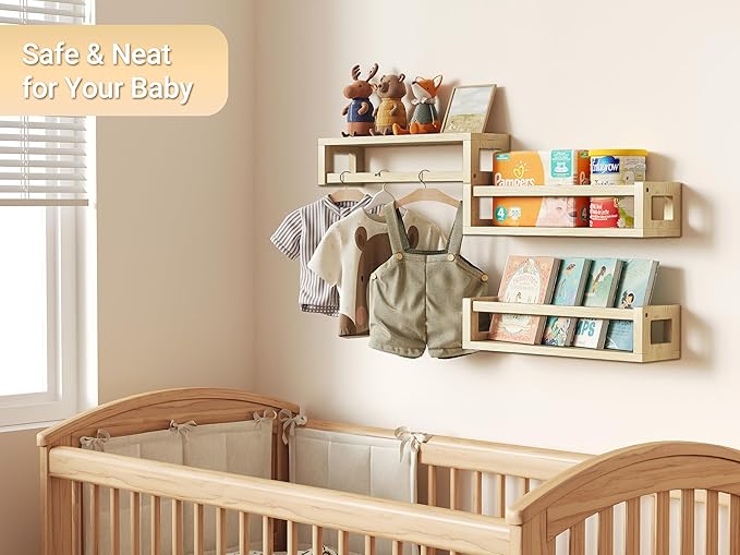 TidyCorner Upgraded Thick Floating Shelves, Solid Wood Bookshelf - Image 7