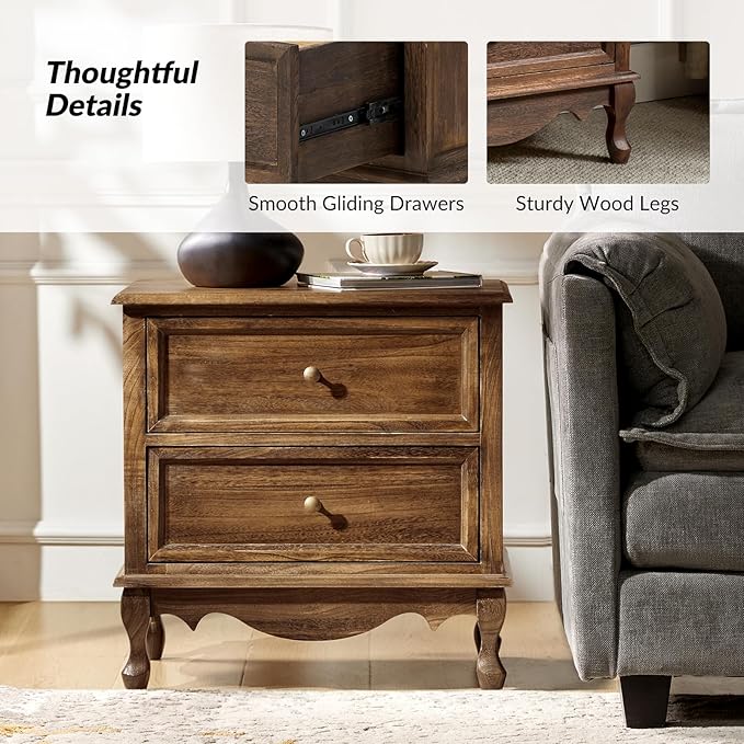 HULALA HOME Solid Wood End Tables Set of 2 - Image 3