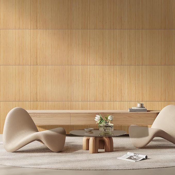 OUZUGIE 1 Pack 96x24 Inch Natural Bamboo Wall Panel – Yellow Burned Pole Wrap - Image 9