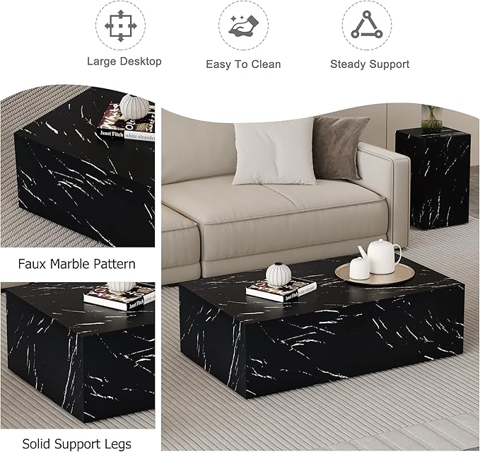 39.3'' Marble Coffee Table - Image 5