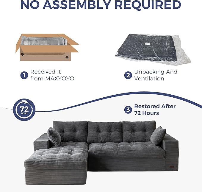 MAXYOYO 104" L Shaped Modular Sectional Sofa - Image 7