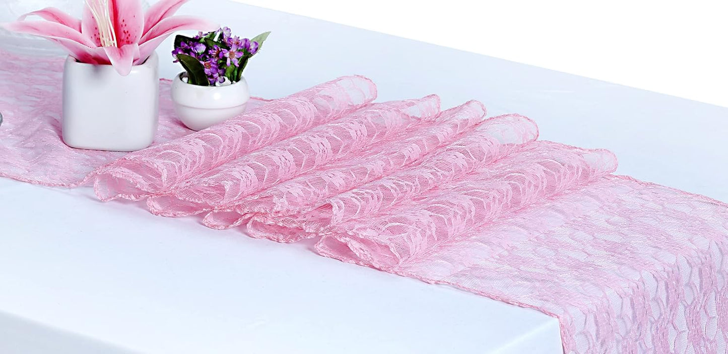 MDS Pack of 12 Wedding 12 x 108 inches Satin Table Runner for Wedding, Decorations for Birthday Parties, Banquets, Graduations, Engagements, Runners fit Rectangle, Round Table- Blush Pink