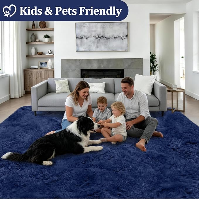 Fluffy 5x7 Area Rugs for Living Room Bedroom: Ultra Soft Shag Rug Non-Slip - Image 4