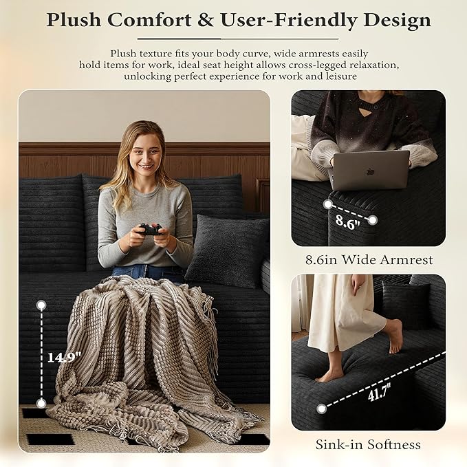 AUGOP 96" Sectional Couches for Living Room Modern Modular Sofa - Image 4