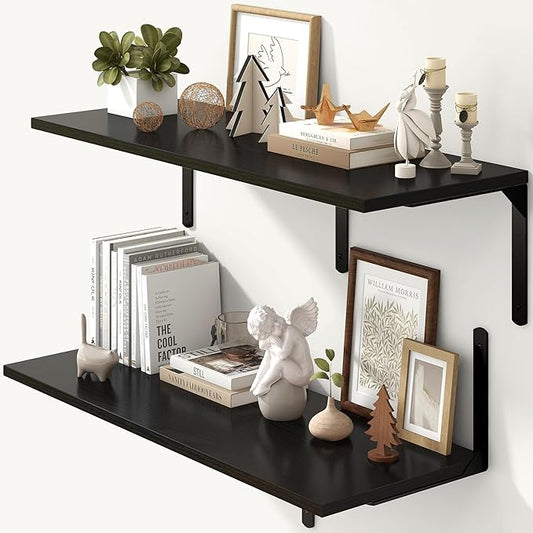 Fun Memories Floating Shelves for Wall, 12 Inch Deep Floating Shelves Set of 2 by FunMemories