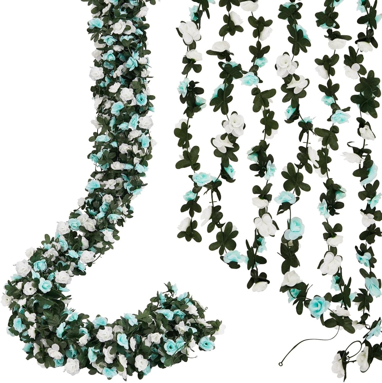 8 Pcs 65.6 Ft Flower Garland Rose Vines, Rose Garland for Decoration, Flower Vine for Room Table Birthday Wedding Party Garden Wall Decor