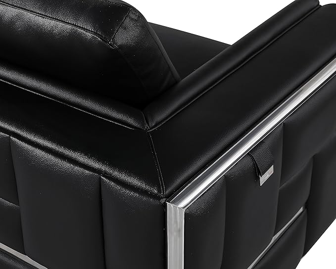 Blackjack Furniture Catania Modern Top Grain Italian Leather Sofa Set - Image 11