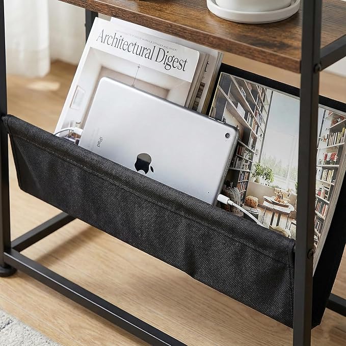 Narrow End Table with Magazine Rack, 2-Tier Slim Side Table - Image 5