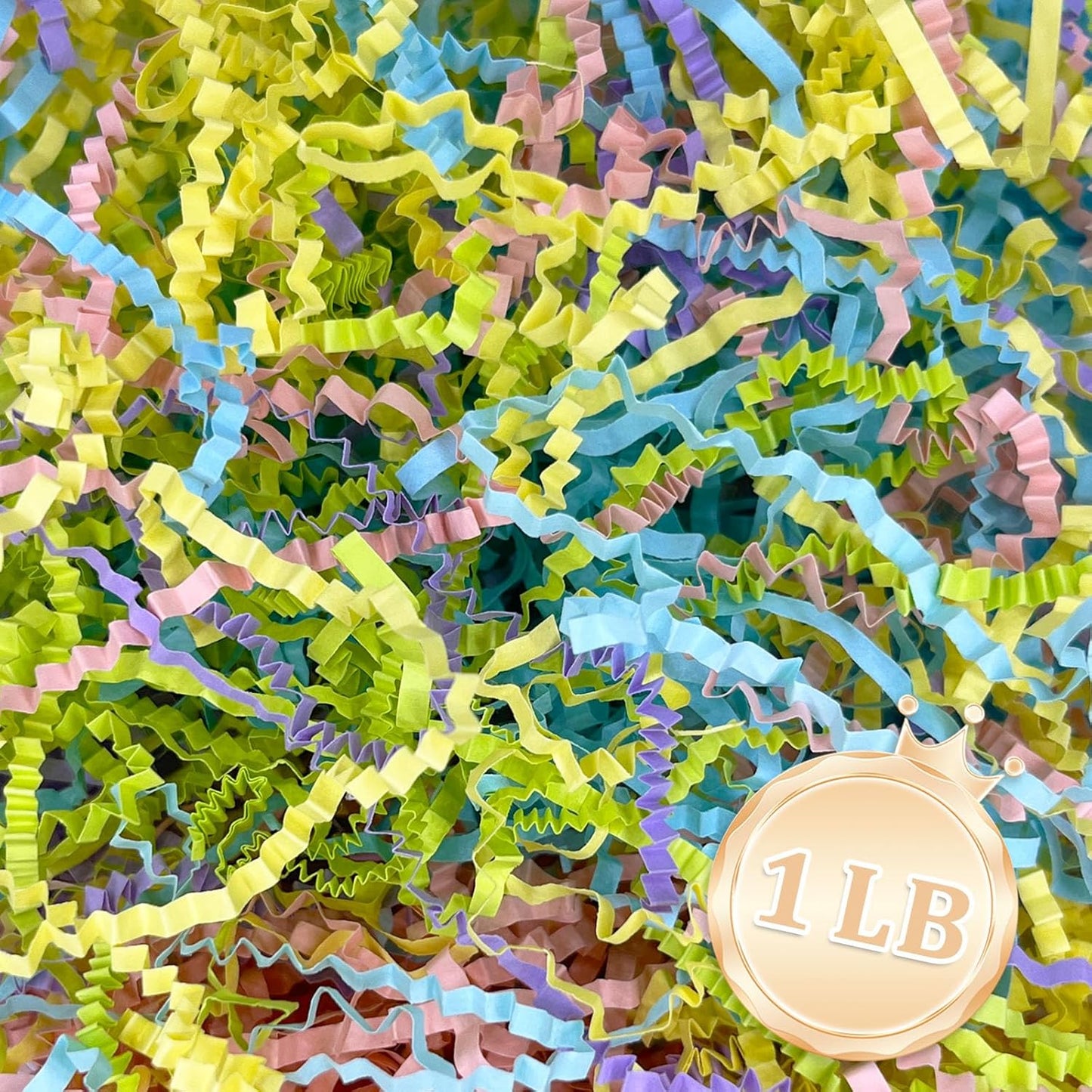 Zankubom 1LB Crinkle Cut Paper Shred Filler Great for Gift Wrapping, Basket Fillers, Birthday, Gift Wrapping, Anniversary, Halloween Christmas Party Decor Filling Supplies Easter