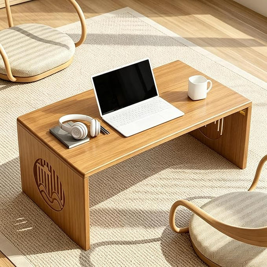 Folding Coffee Table, Japanese Floor Table, Low Bamboo Desk by Ekjkldo