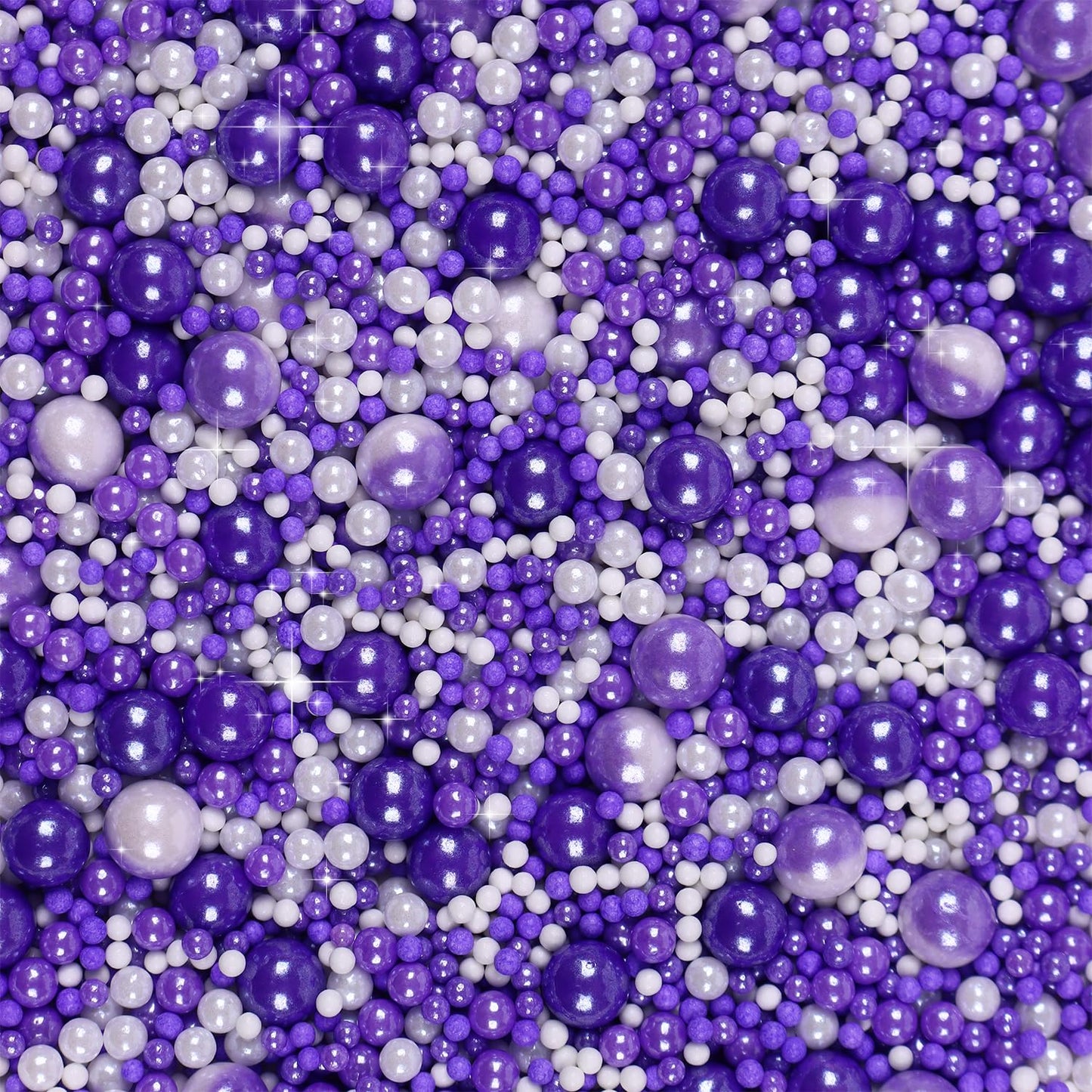 Purple Sprinkles for Cake Decorating, Pearl Sprinkles, Edible Pearls, Cake Pearls for Baby Showers, Weddings, Birthdays, Gender Reveal, Halloween(120g/4.23oz)