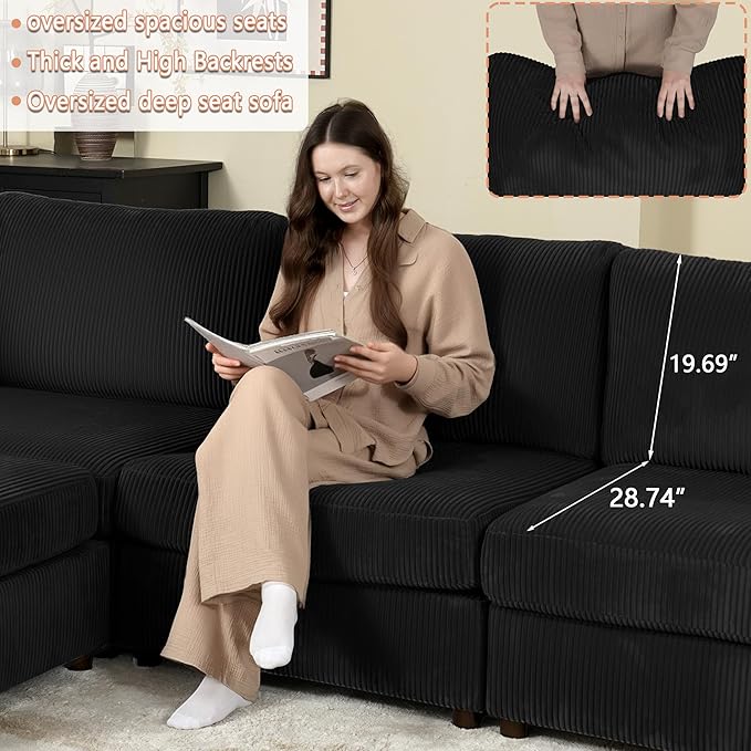 EASE MOOSE Oversized Modular Sectional Sofa, Extra Large L Shape Sectional - Image 6